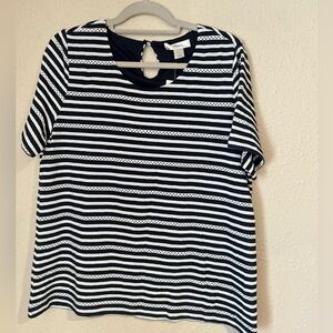 CJ Banks- NWT- Casual double lined short sleeve top for women